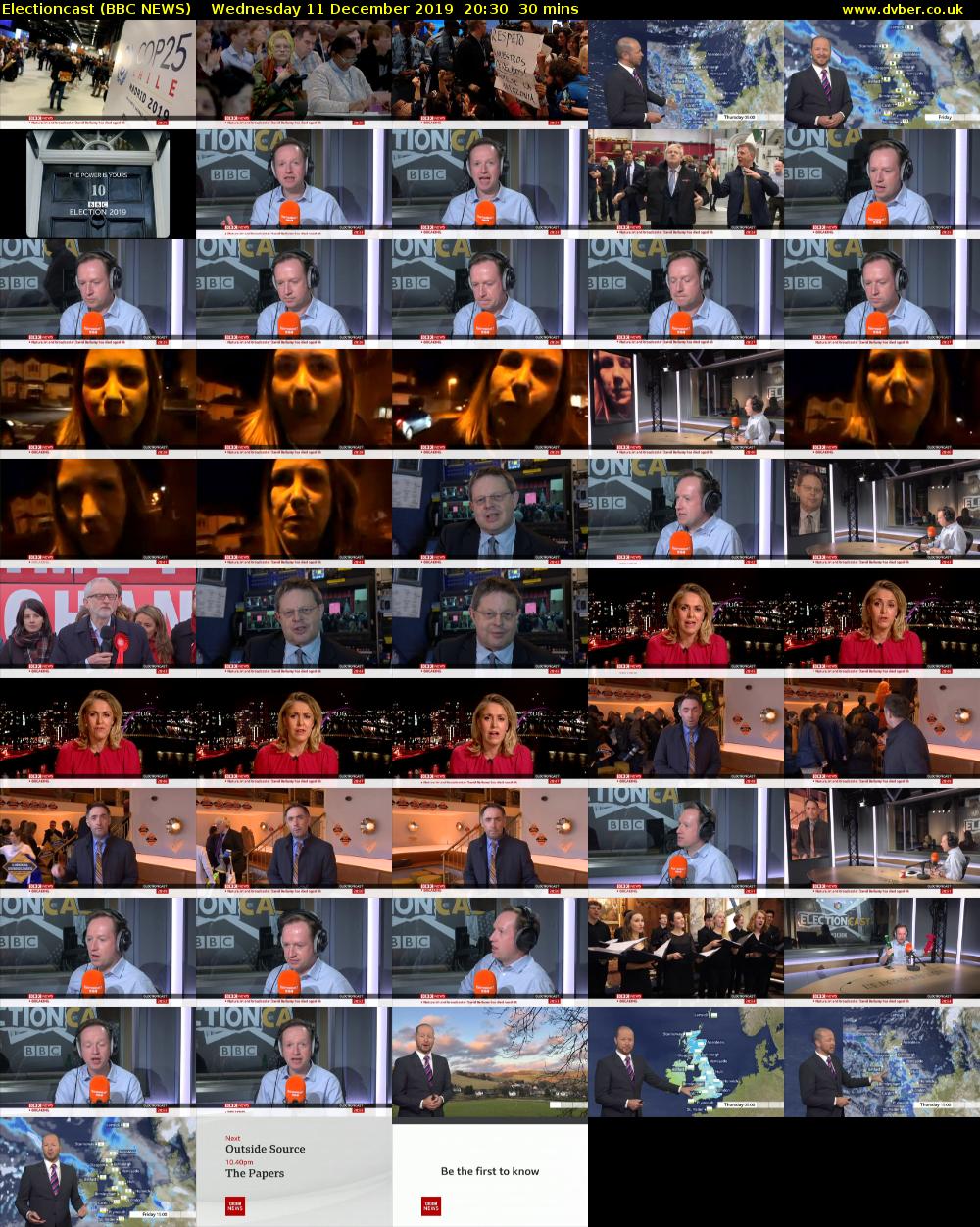 Electioncast (BBC NEWS) Wednesday 11 December 2019 20:30 - 21:00