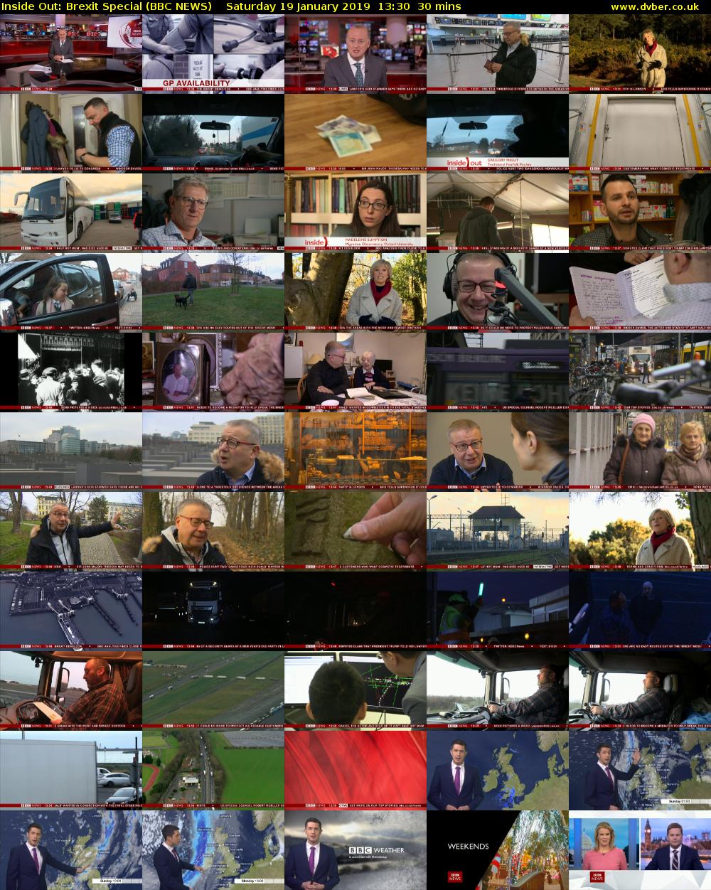 Inside Out: Brexit Special (BBC NEWS) Saturday 19 January 2019 13:30 - 14:00