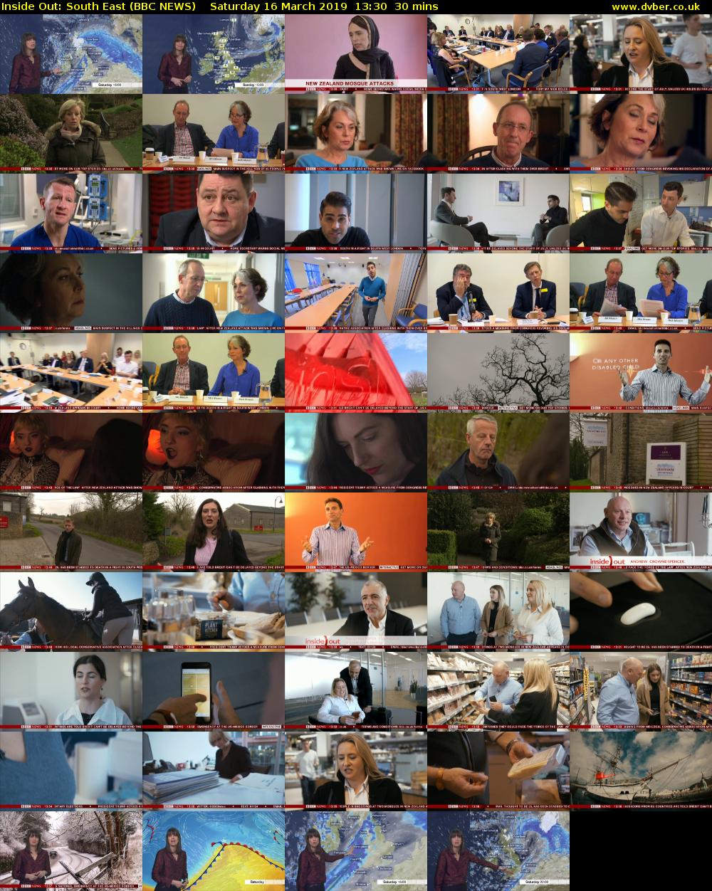 Inside Out: South East (BBC NEWS) Saturday 16 March 2019 13:30 - 14:00