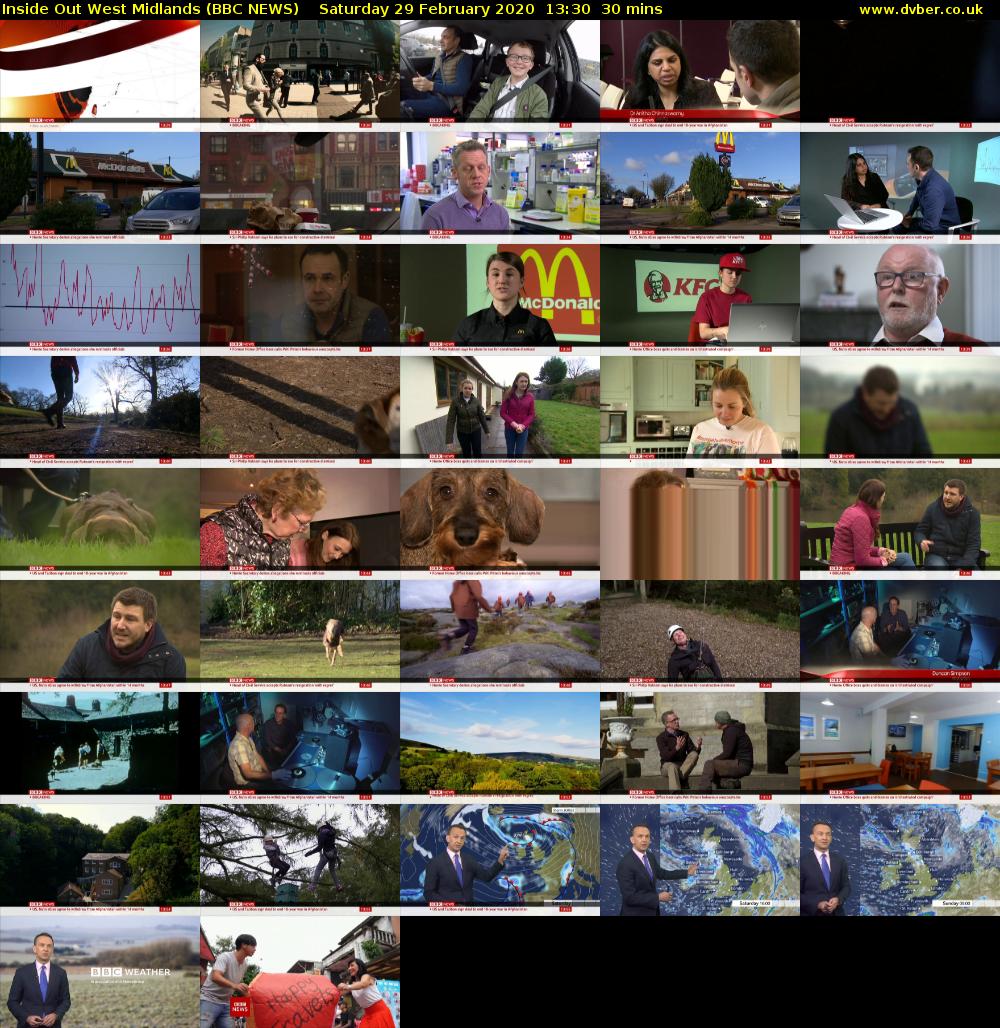 Inside Out West Midlands (BBC NEWS) Saturday 29 February 2020 13:30 - 14:00