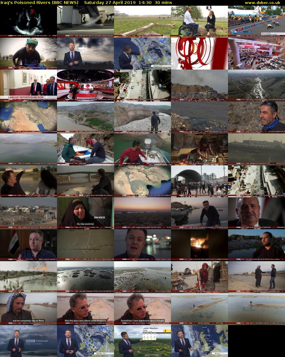 Iraq's Poisoned Rivers (BBC NEWS) Saturday 27 April 2019 14:30 - 15:00