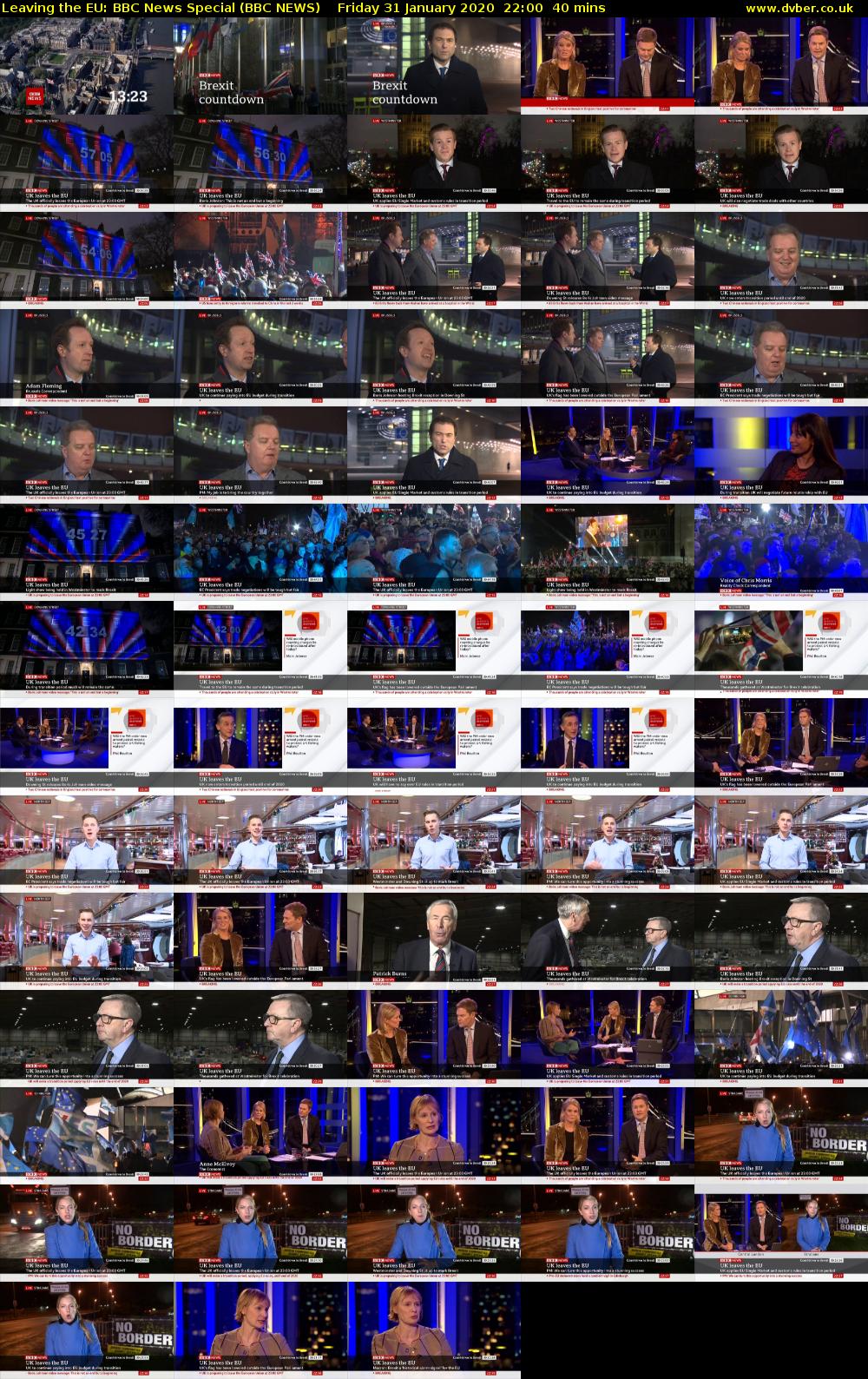 Leaving the EU: BBC News Special (BBC NEWS) Friday 31 January 2020 22:00 - 22:40