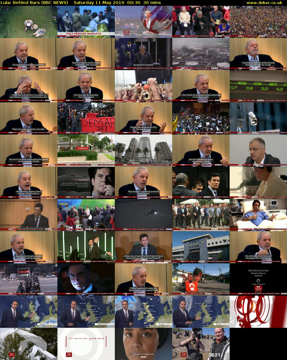 Lula: Behind Bars (BBC NEWS) Saturday 11 May 2019 00:30 - 01:00