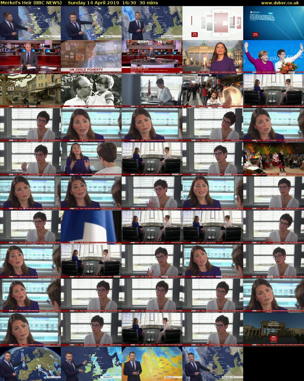 Merkel's Heir (BBC NEWS) Sunday 14 April 2019 16:30 - 17:00