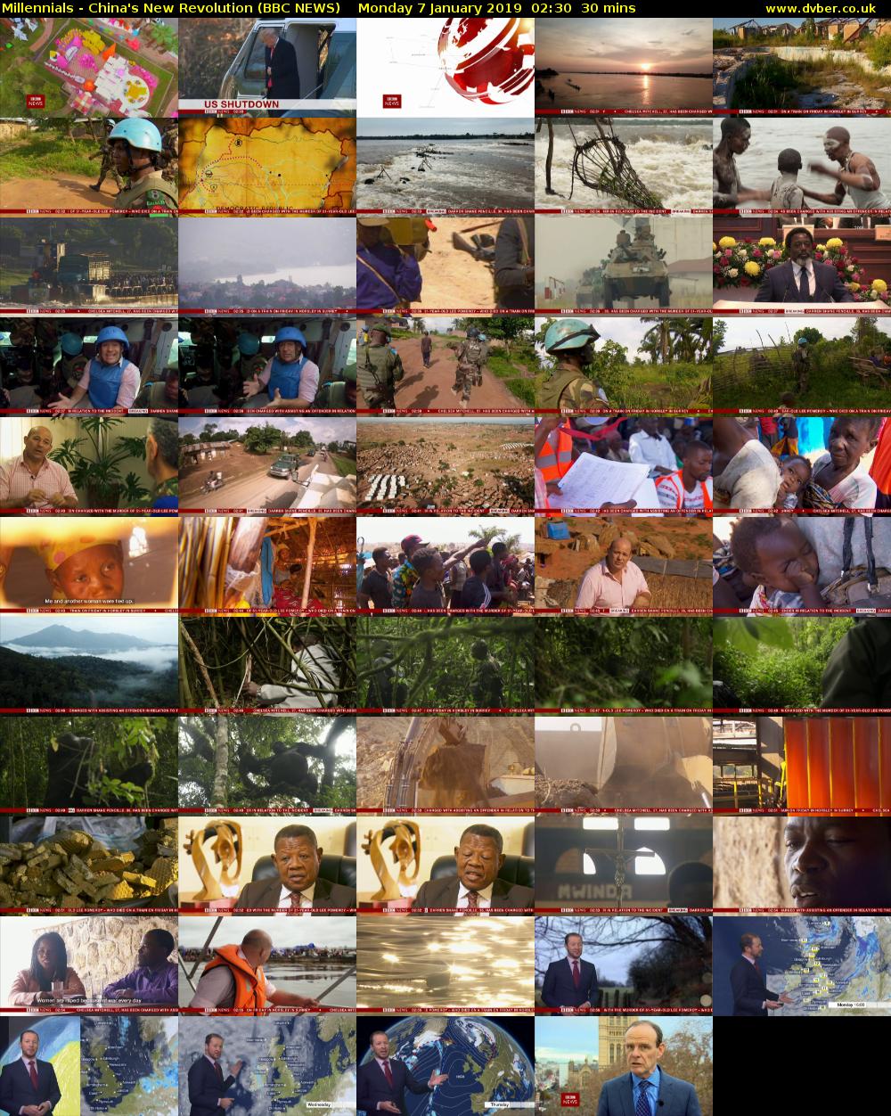 Millennials - China's New Revolution (BBC NEWS) Monday 7 January 2019 02:30 - 03:00