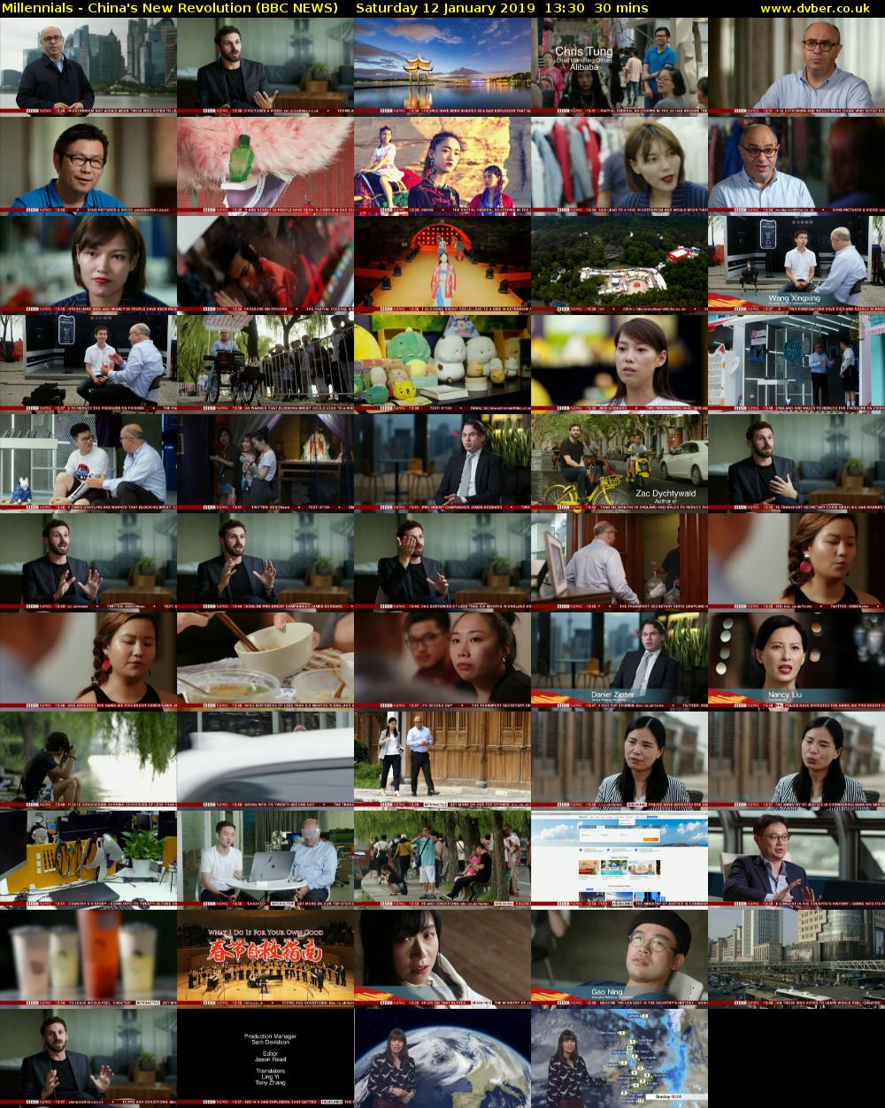 Millennials - China's New Revolution (BBC NEWS) Saturday 12 January 2019 13:30 - 14:00