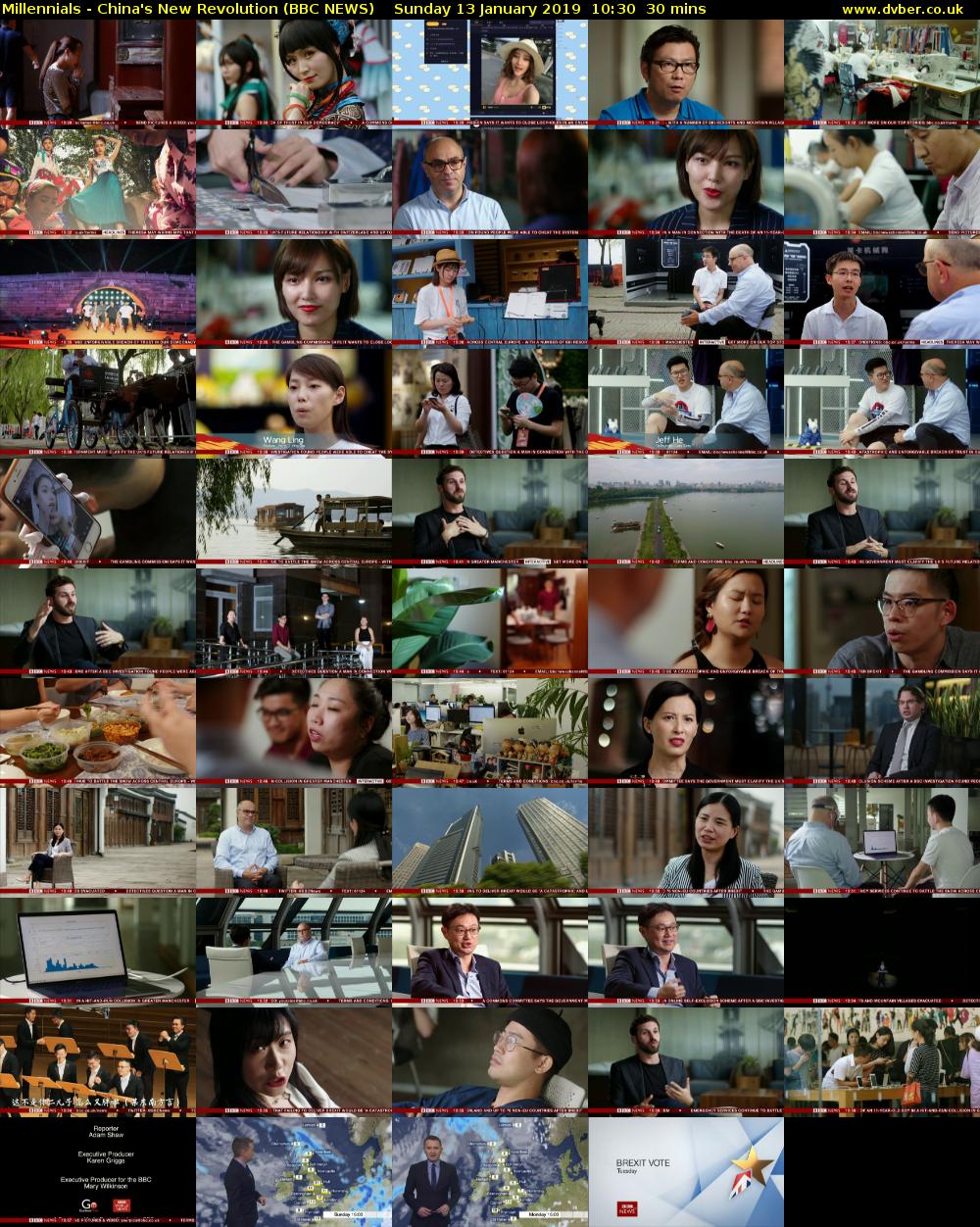 Millennials - China's New Revolution (BBC NEWS) Sunday 13 January 2019 10:30 - 11:00