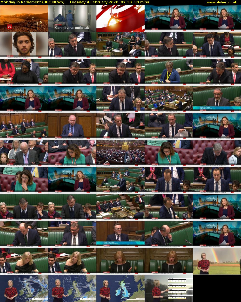 Monday in Parliament (BBC NEWS) Tuesday 4 February 2020 02:30 - 03:00