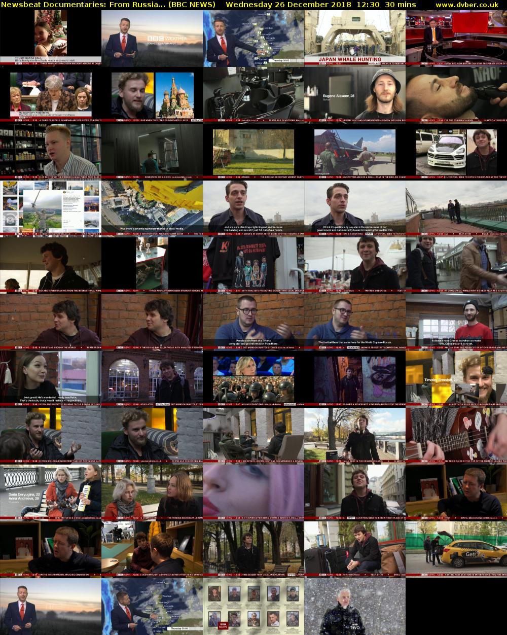 Newsbeat Documentaries: From Russia... (BBC NEWS) Wednesday 26 December 2018 12:30 - 13:00