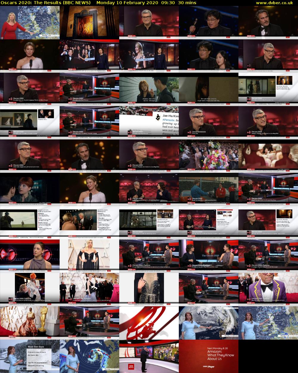 Oscars 2020: The Results (BBC NEWS) Monday 10 February 2020 09:30 - 10:00