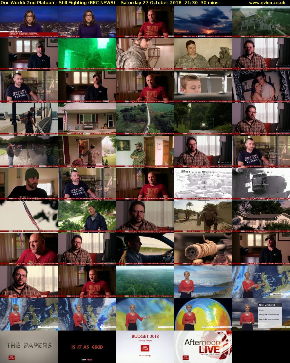 Our World: 2nd Platoon - Still Fighting (BBC NEWS) Saturday 27 October 2018 21:30 - 22:00