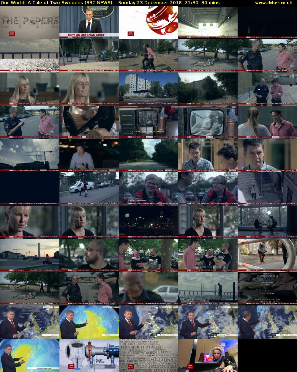 Our World: A Tale of Two Swedens (BBC NEWS) Sunday 23 December 2018 21:30 - 22:00
