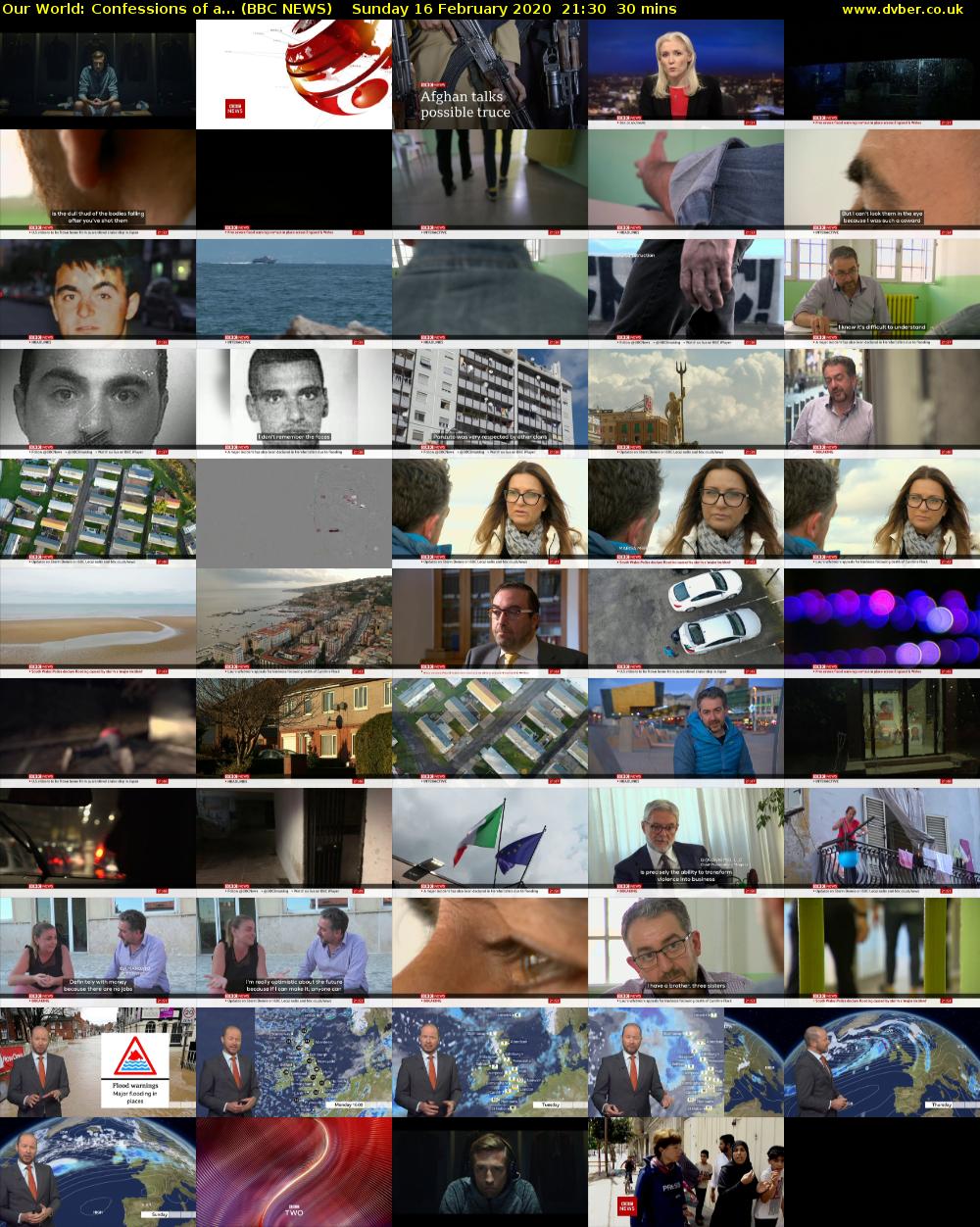 Our World: Confessions of a... (BBC NEWS) Sunday 16 February 2020 21:30 - 22:00