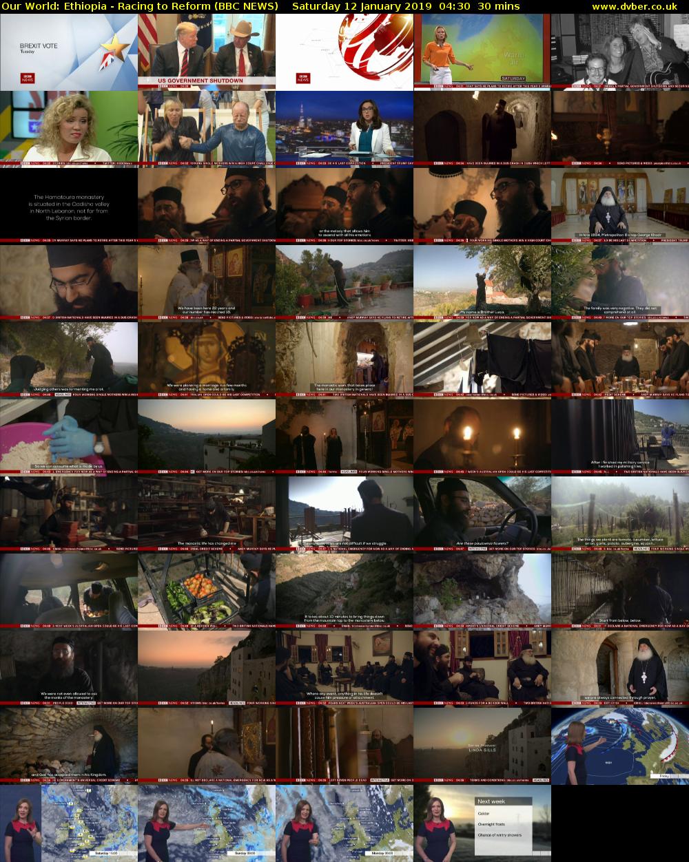 Our World: Ethiopia - Racing to Reform (BBC NEWS) Saturday 12 January 2019 04:30 - 05:00