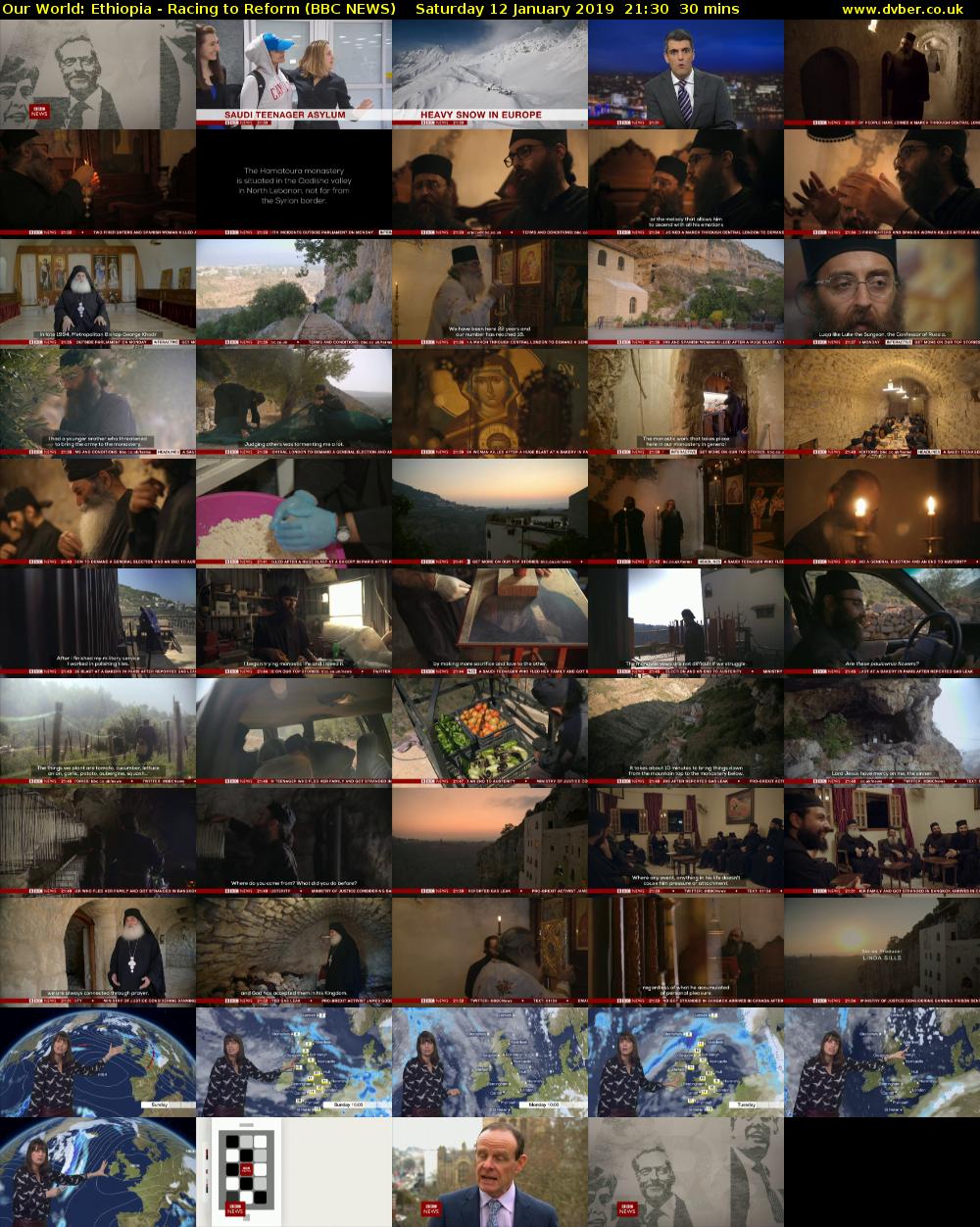 Our World: Ethiopia - Racing to Reform (BBC NEWS) Saturday 12 January 2019 21:30 - 22:00