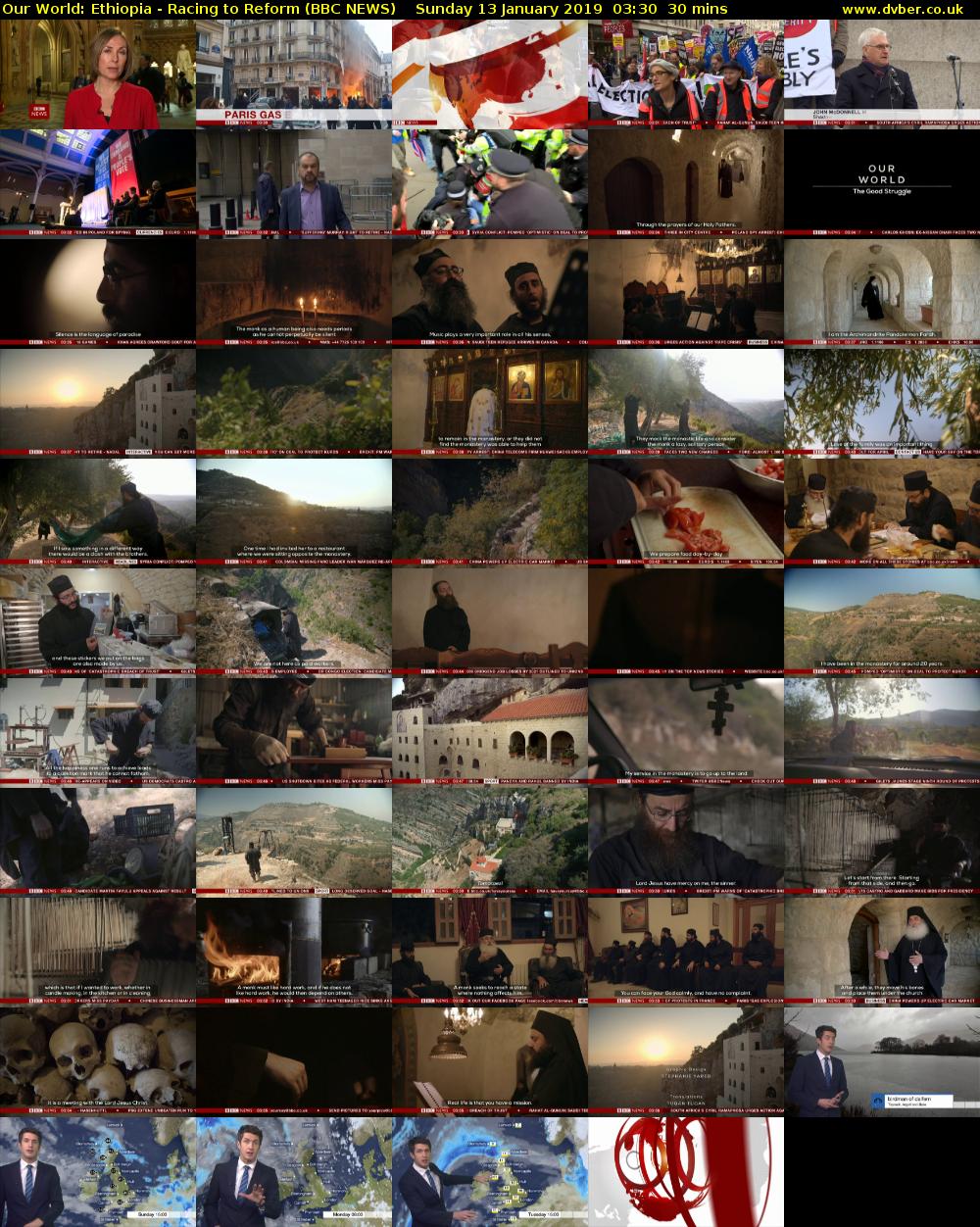 Our World: Ethiopia - Racing to Reform (BBC NEWS) Sunday 13 January 2019 03:30 - 04:00