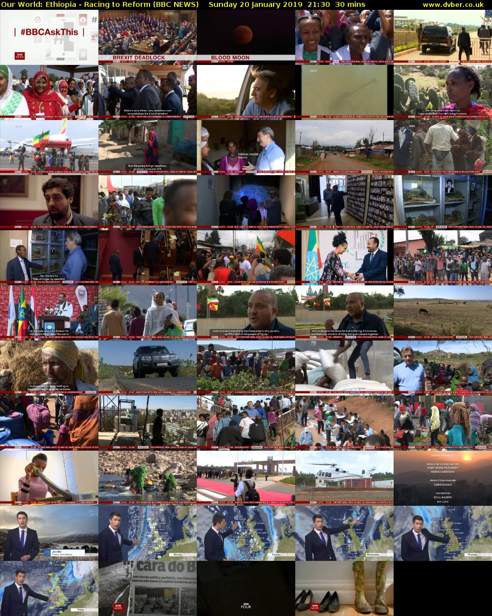 Our World: Ethiopia - Racing to Reform (BBC NEWS) Sunday 20 January 2019 21:30 - 22:00