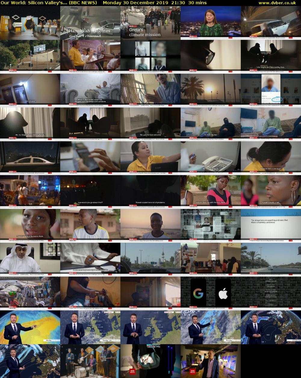 Our World: Silicon Valley's... (BBC NEWS) Monday 30 December 2019 21:30 - 22:00