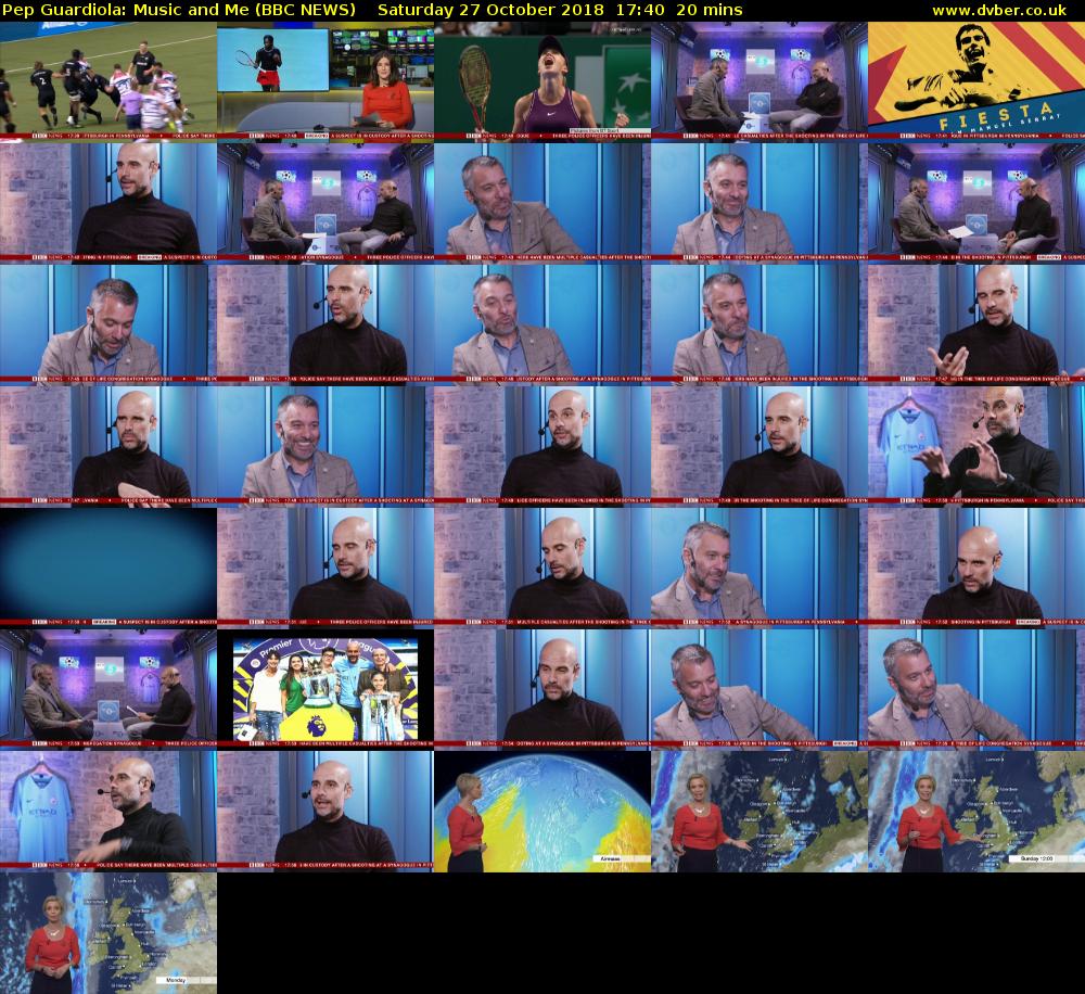 Pep Guardiola: Music and Me (BBC NEWS) Saturday 27 October 2018 17:40 - 18:00