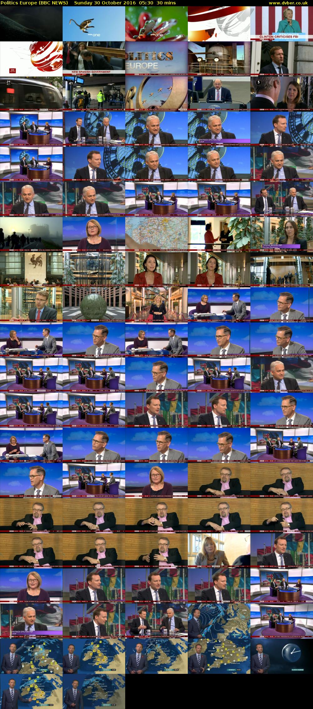 Politics Europe (BBC NEWS) Sunday 30 October 2016 05:30 - 06:00