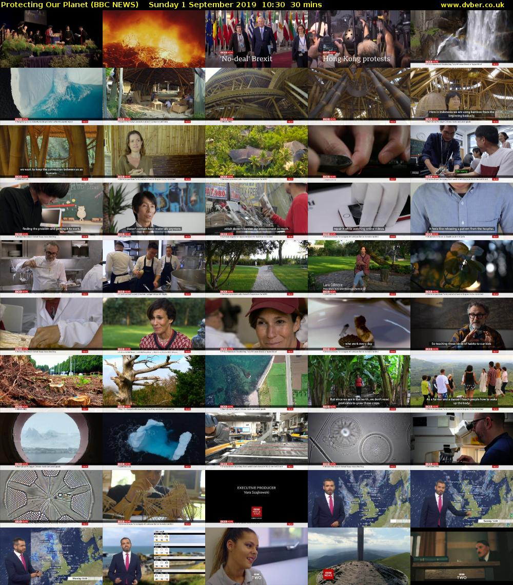 Protecting Our Planet (BBC NEWS) Sunday 1 September 2019 10:30 - 11:00