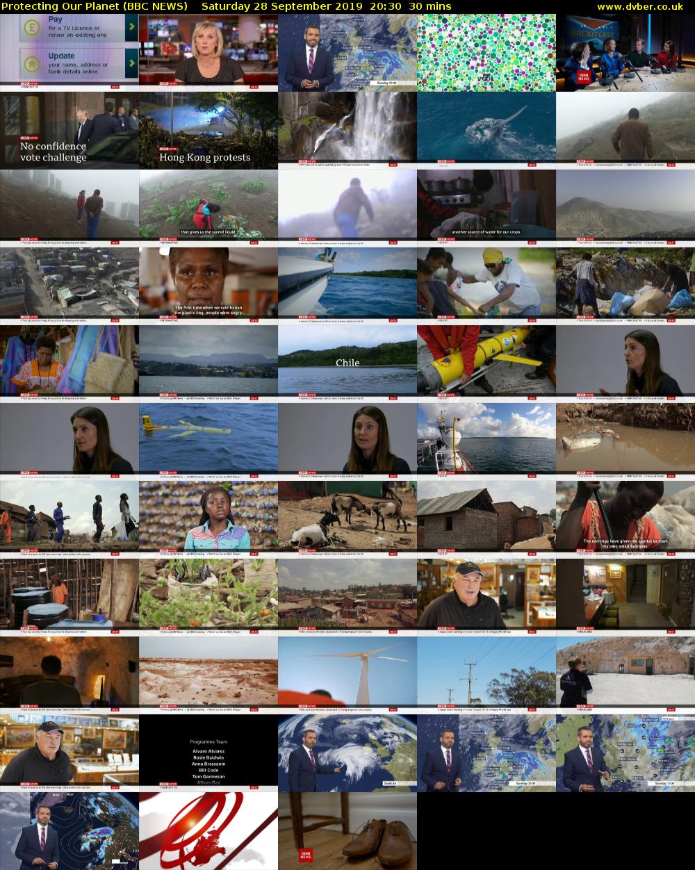 Protecting Our Planet (BBC NEWS) Saturday 28 September 2019 20:30 - 21:00
