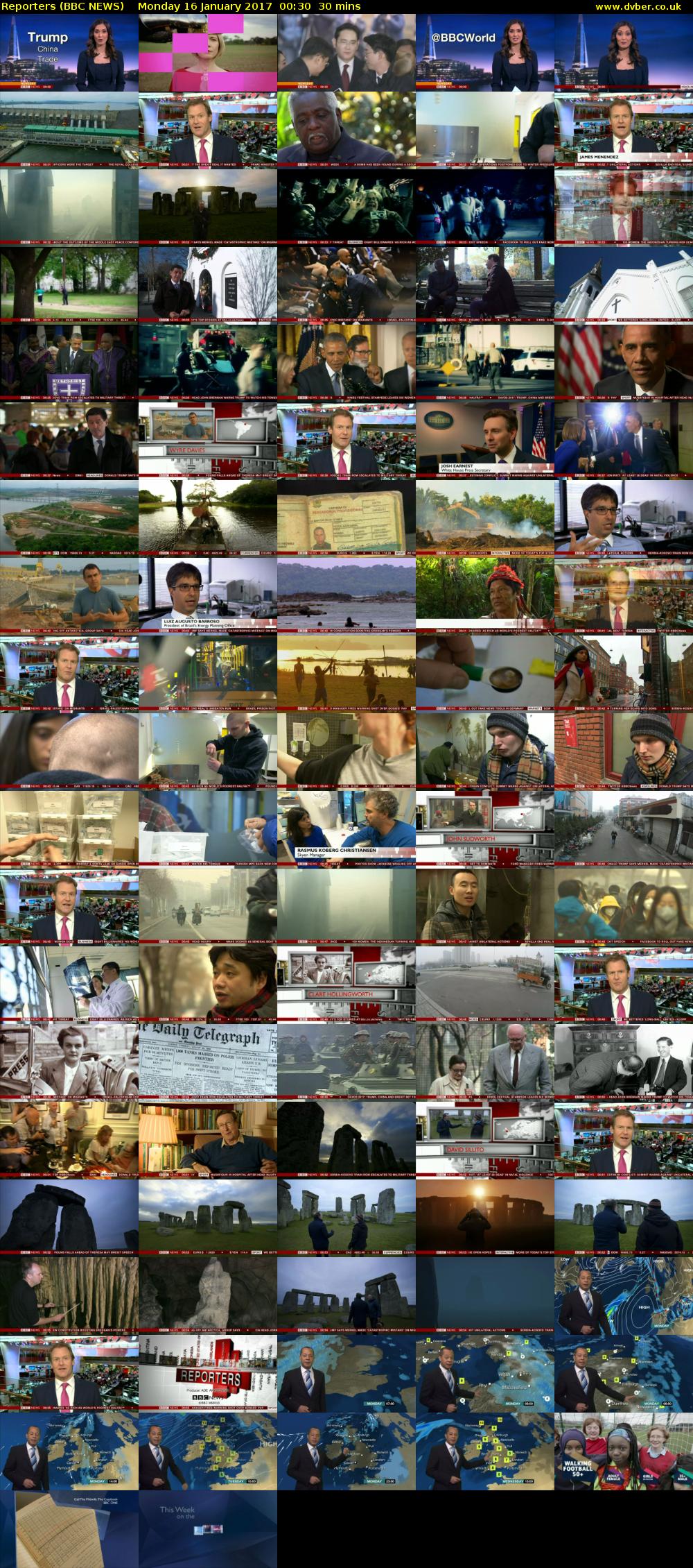 Reporters (BBC NEWS) Monday 16 January 2017 00:30 - 01:00