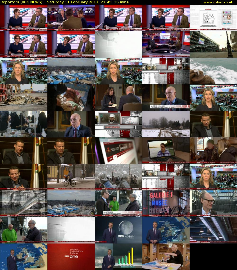 Reporters (BBC NEWS) Saturday 11 February 2017 22:45 - 23:00