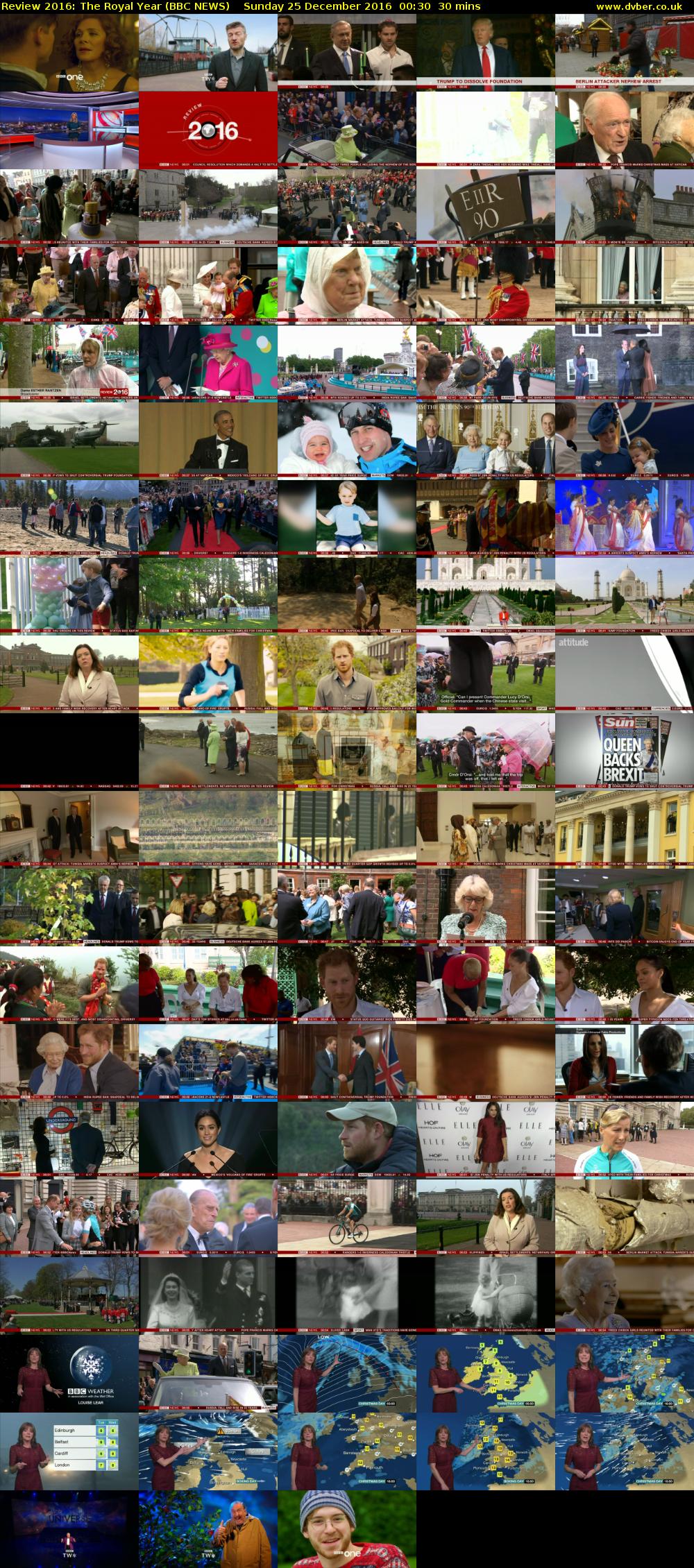 Review 2016: The Royal Year (BBC NEWS) Sunday 25 December 2016 00:30 - 01:00