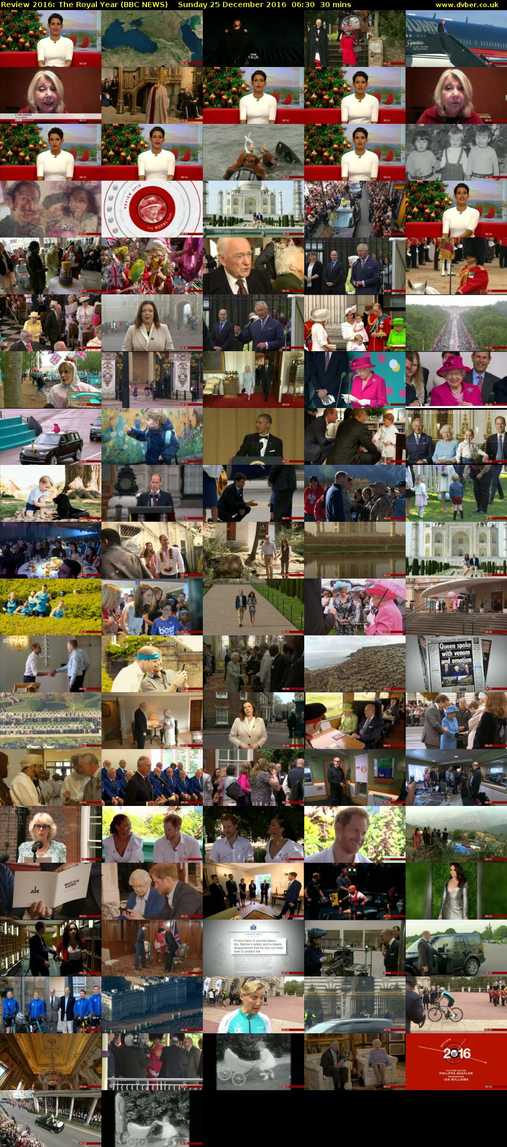 Review 2016: The Royal Year (BBC NEWS) Sunday 25 December 2016 06:30 - 07:00