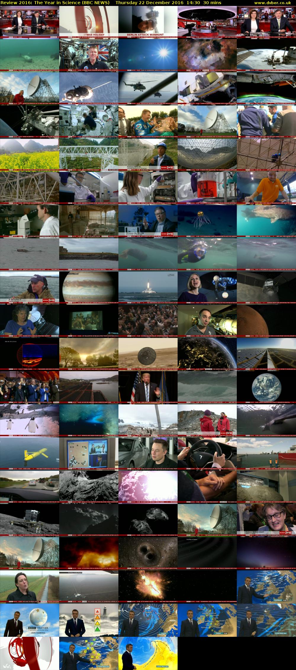 Review 2016: The Year in Science (BBC NEWS) Thursday 22 December 2016 14:30 - 15:00