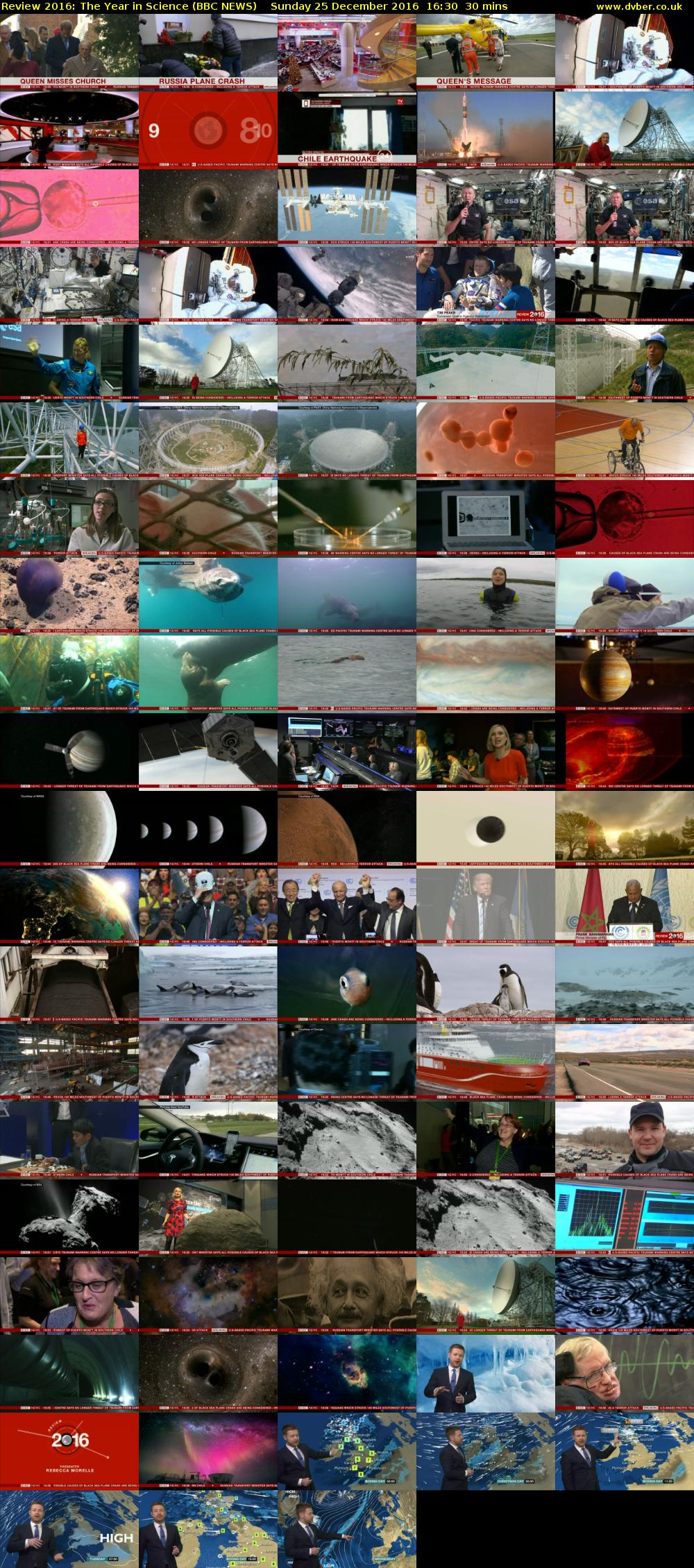 Review 2016: The Year in Science (BBC NEWS) Sunday 25 December 2016 16:30 - 17:00