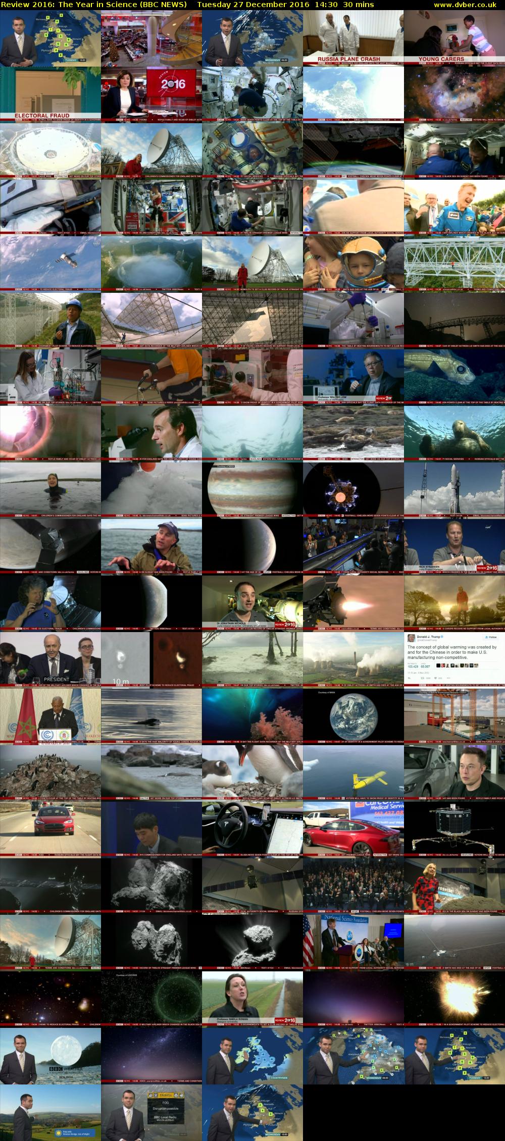 Review 2016: The Year in Science (BBC NEWS) Tuesday 27 December 2016 14:30 - 15:00
