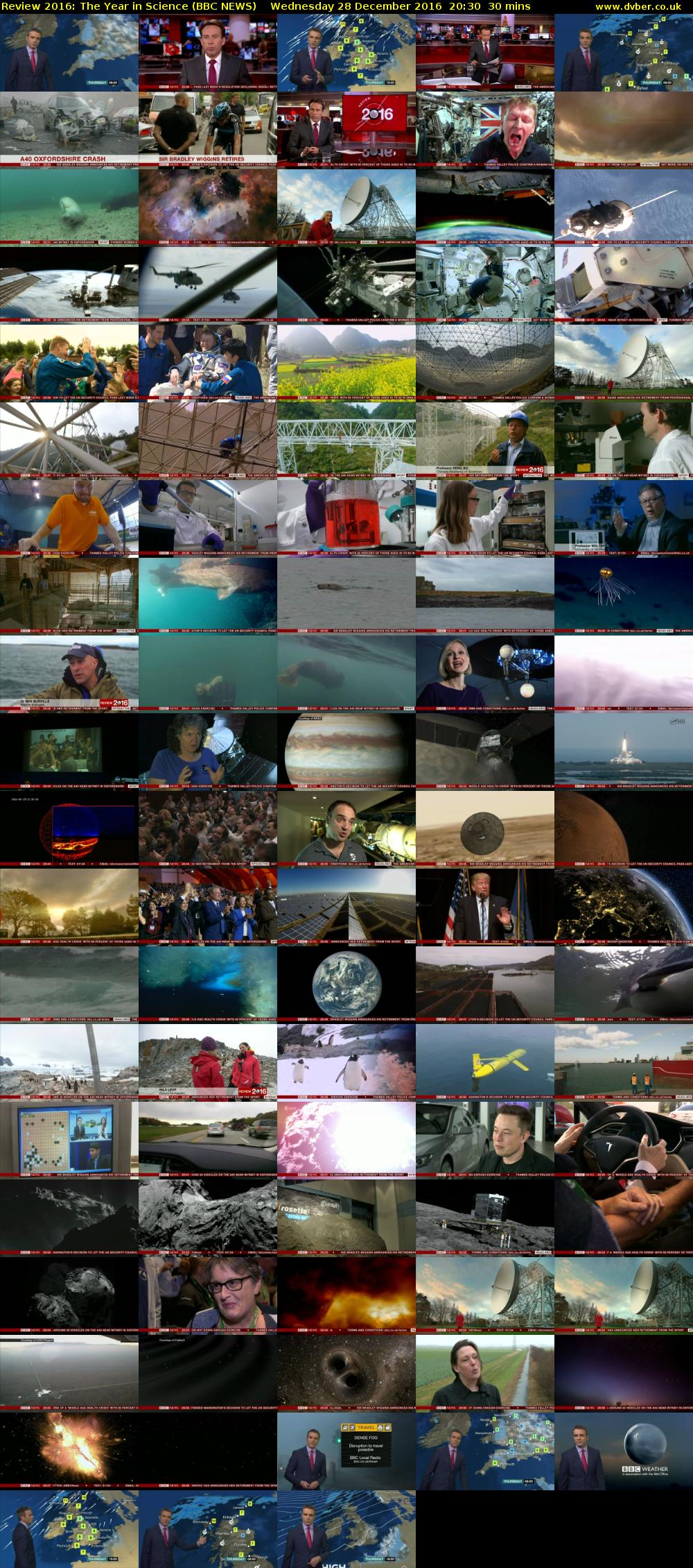 Review 2016: The Year in Science (BBC NEWS) Wednesday 28 December 2016 20:30 - 21:00
