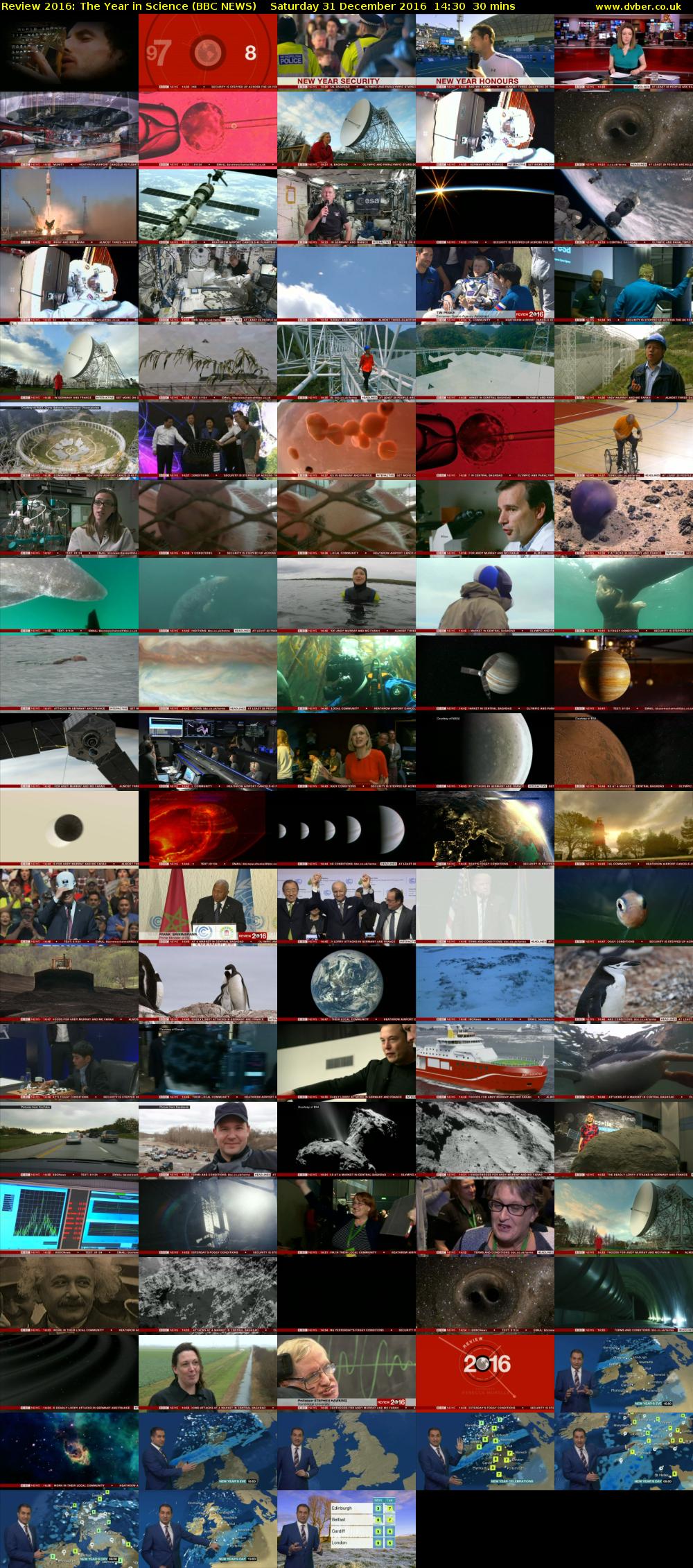 Review 2016: The Year in Science (BBC NEWS) Saturday 31 December 2016 14:30 - 15:00