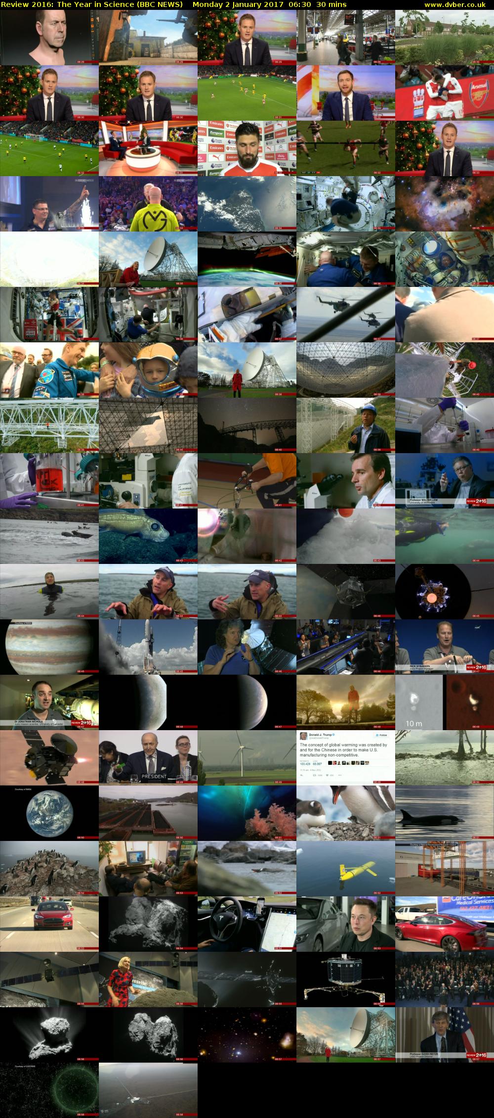 Review 2016: The Year in Science (BBC NEWS) Monday 2 January 2017 06:30 - 07:00