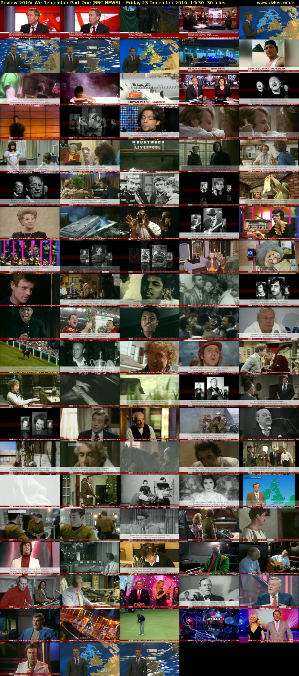Review 2016: We Remember Part One (BBC NEWS) Friday 23 December 2016 14:30 - 15:00
