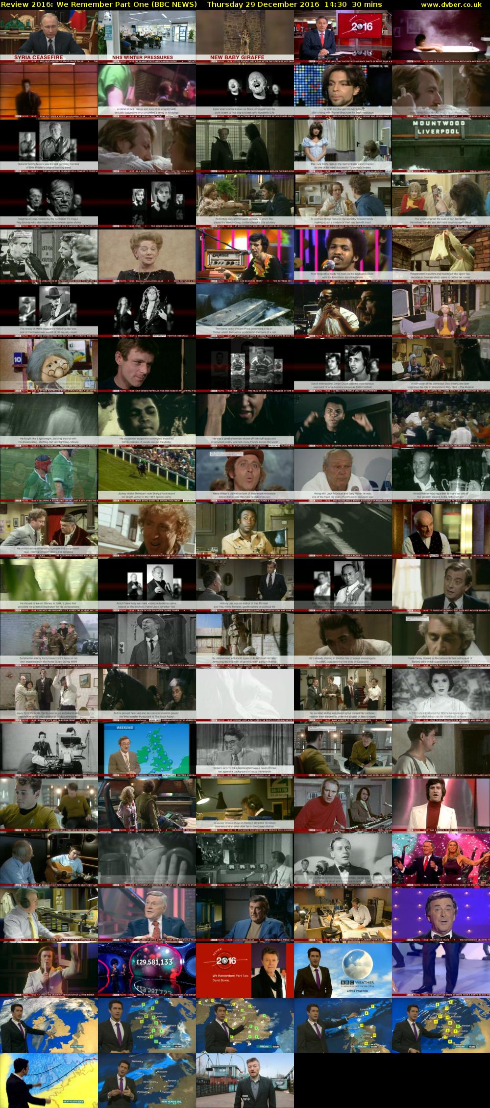 Review 2016: We Remember Part One (BBC NEWS) Thursday 29 December 2016 14:30 - 15:00
