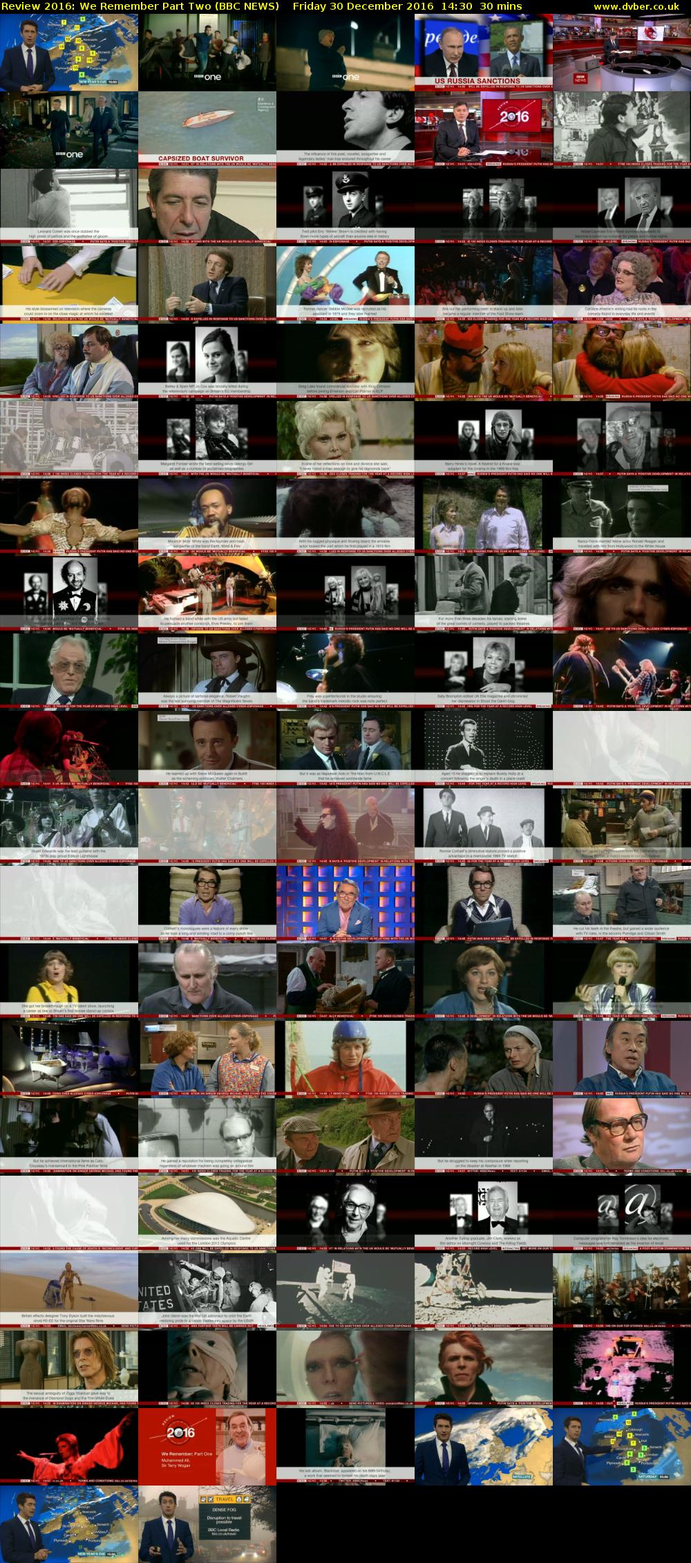 Review 2016: We Remember Part Two (BBC NEWS) Friday 30 December 2016 14:30 - 15:00