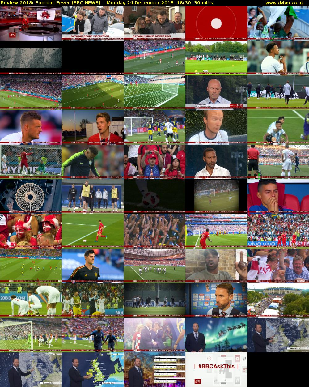 Review 2018: Football Fever (BBC NEWS) Monday 24 December 2018 18:30 - 19:00