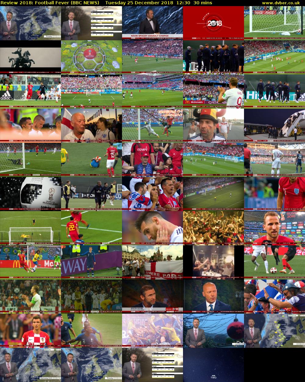 Review 2018: Football Fever (BBC NEWS) Tuesday 25 December 2018 12:30 - 13:00