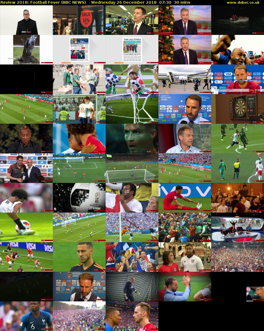 Review 2018: Football Fever (BBC NEWS) Wednesday 26 December 2018 07:30 - 08:00