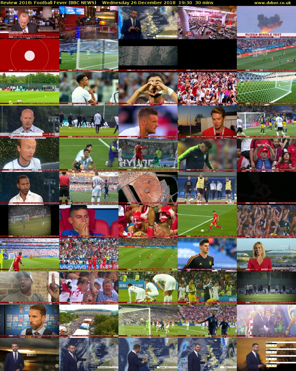 Review 2018: Football Fever (BBC NEWS) Wednesday 26 December 2018 19:30 - 20:00