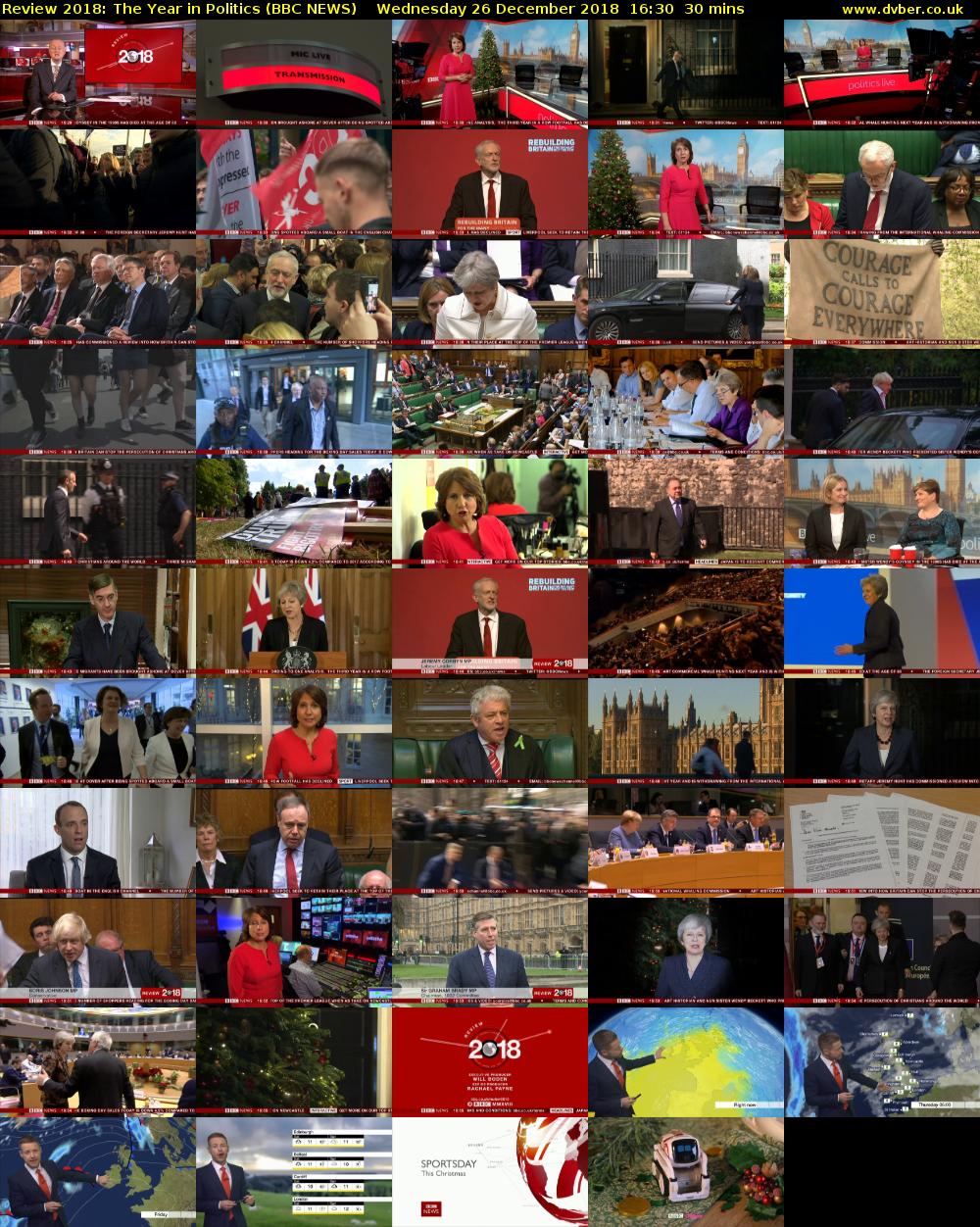 Review 2018: The Year in Politics (BBC NEWS) Wednesday 26 December 2018 16:30 - 17:00