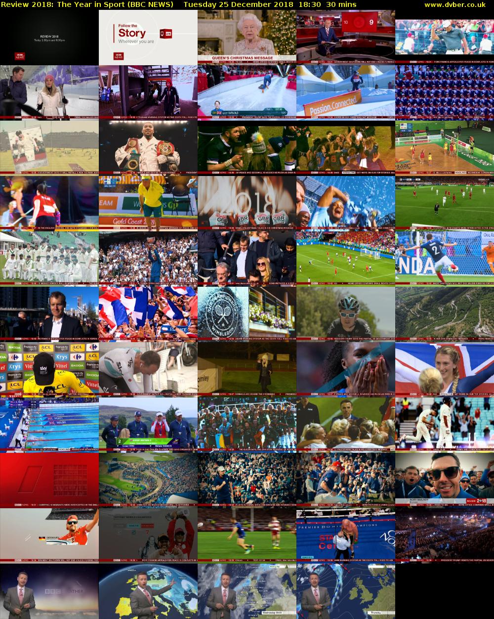 Review 2018: The Year in Sport (BBC NEWS) Tuesday 25 December 2018 18:30 - 19:00
