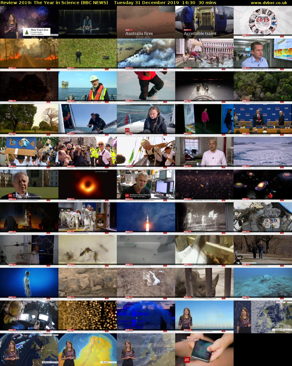 Review 2019: The Year in Science (BBC NEWS) Tuesday 31 December 2019 14:30 - 15:00