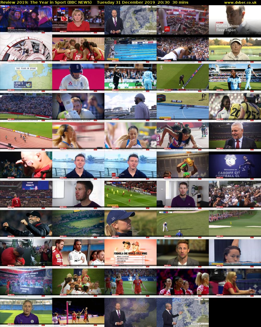 Review 2019: The Year in Sport (BBC NEWS) Tuesday 31 December 2019 20:30 - 21:00
