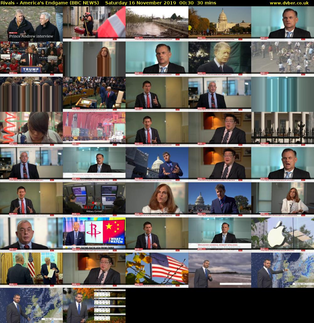 Rivals - America's Endgame (BBC NEWS) Saturday 16 November 2019 00:30 - 01:00