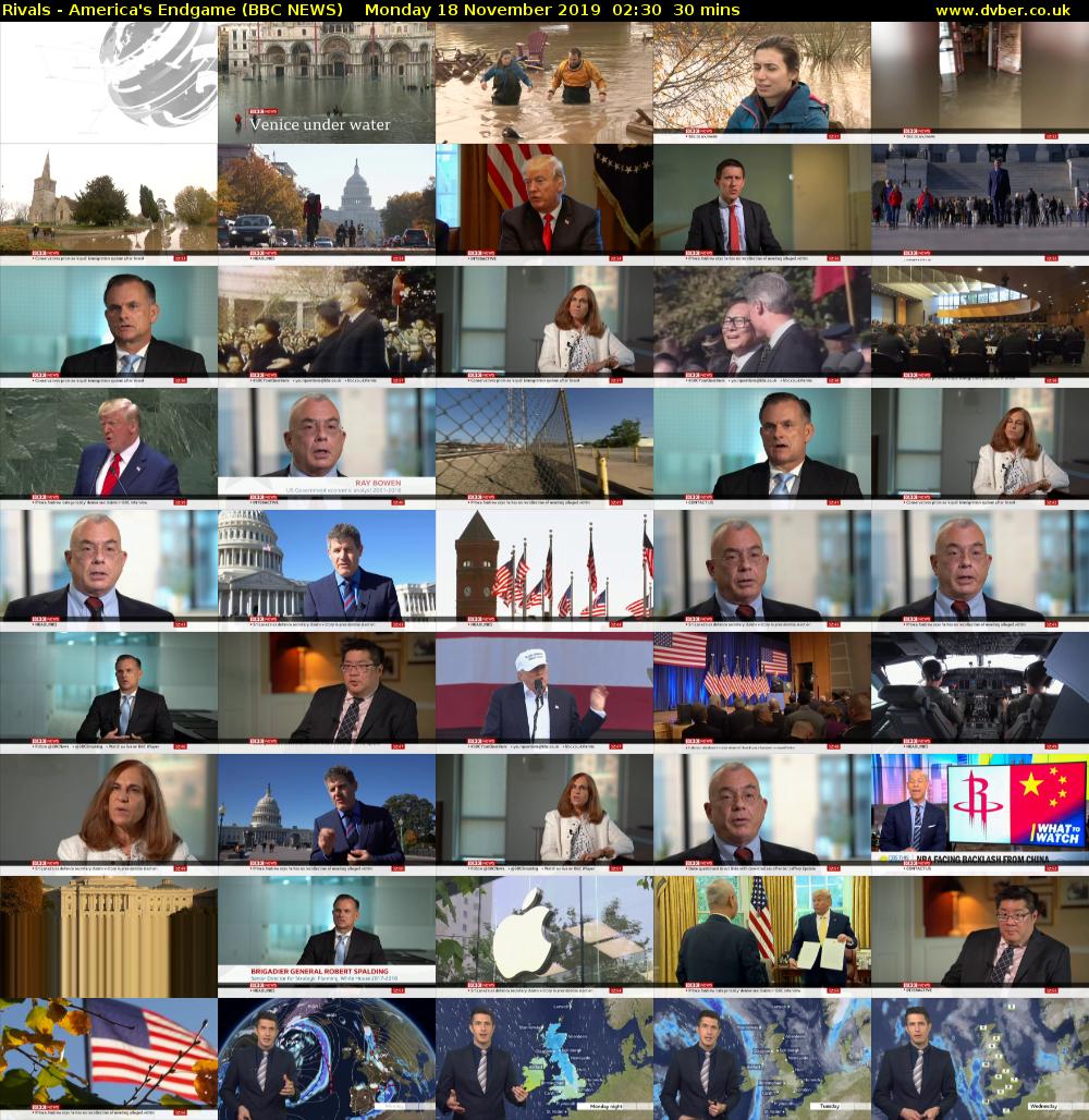 Rivals - America's Endgame (BBC NEWS) Monday 18 November 2019 02:30 - 03:00