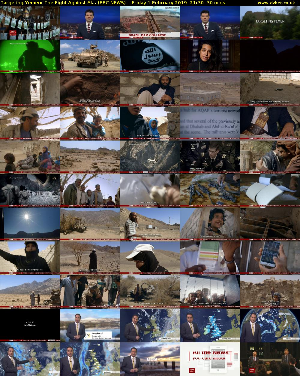 Targeting Yemen: The Fight Against Al... (BBC NEWS) Friday 1 February 2019 21:30 - 22:00